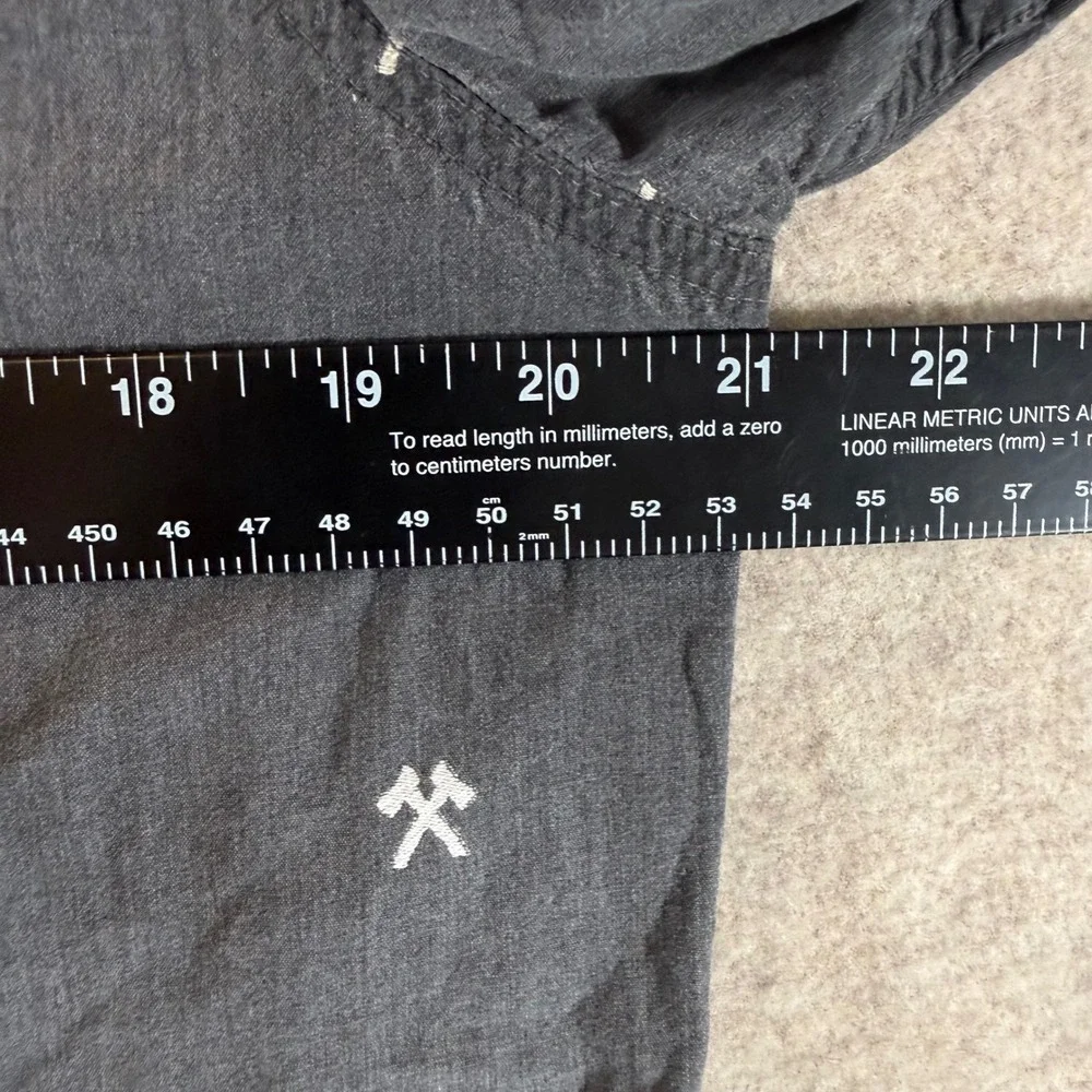 The North Face Shirt Large Pickaxe Print Gray Short Sleeve Button Down Men L